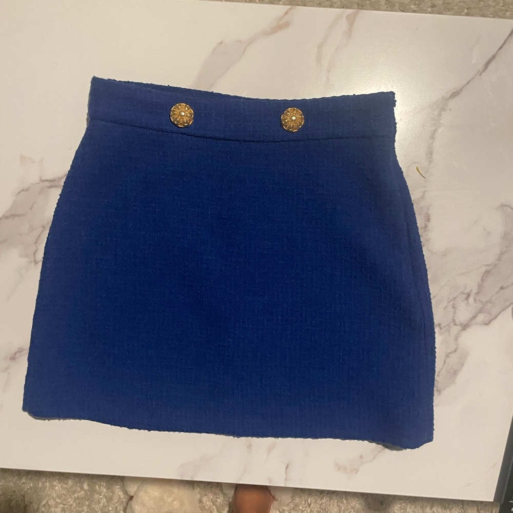 Zara Blue Pencil Mini Skirt for Work